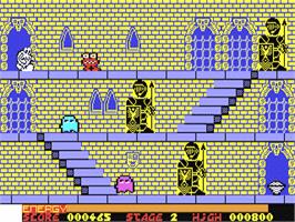 In game image of Olli & Lissa: The Ghost of Shilmore Castle on the Commodore 64.