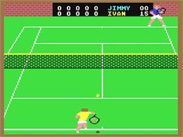 In game image of On Court Tennis on the Commodore 64.