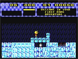 In game image of P. P. Hammer and His Pneumatic Weapon on the Commodore 64.