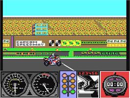In game image of Pocket Rockets on the Commodore 64.