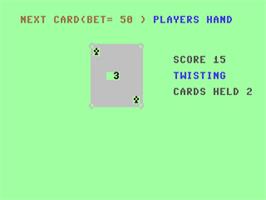 In game image of Pontoon (Cascade Games - Text-Version) on the Commodore 64.