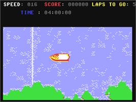In game image of Power Boat Race / Speedboat Race on the Commodore 64.