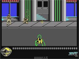 In game image of Predator 2 on the Commodore 64.