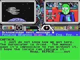 In game image of Psi-5 Trading Company on the Commodore 64.