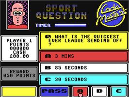 In game image of Pub Trivia Simulator on the Commodore 64.