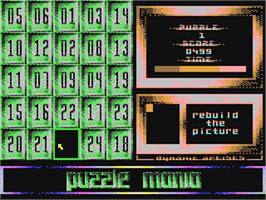 In game image of Puzzle Mania (Magic Disc) on the Commodore 64.