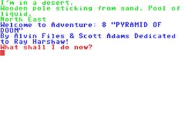 In game image of Pyramid of Doom on the Commodore 64.