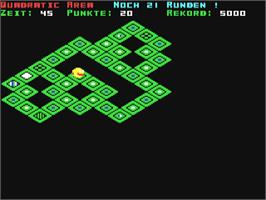 In game image of Quadratic Area on the Commodore 64.
