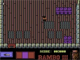 In game image of Rambo III on the Commodore 64.