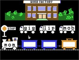 In game image of Reader Rabbit And The Fabulous Word Factory on the Commodore 64.