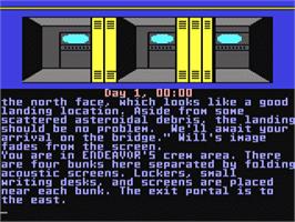 In game image of Rendezvous With Rama on the Commodore 64.