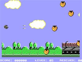 In game image of Revenge Of The Tomato on the Commodore 64.