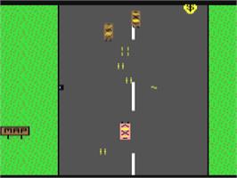 In game image of Road Duels - The Corvette on the Commodore 64.