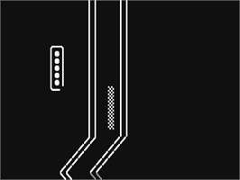 In game image of Road Race (RUN) on the Commodore 64.