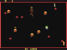 In game image of Robotron - 2084 on the Commodore 64.