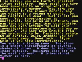 In game image of Robots of Dawn on the Commodore 64.