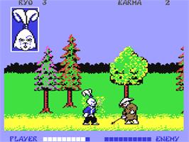 In game image of Samurai Warrior - The Battles Of Usaji Yojimbo on the Commodore 64.