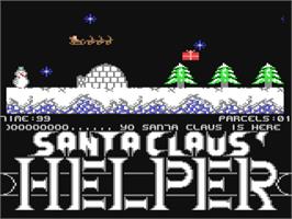 In game image of Santa Claus (Laing Marketing) on the Commodore 64.