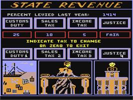In game image of Santa Paravia And Fiumaccio on the Commodore 64.