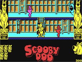 In game image of Scooby Doo on the Commodore 64.