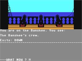 In game image of Seas of Blood (Adventure International) on the Commodore 64.