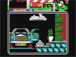 In game image of Seymour Goes to Hollywood on the Commodore 64.