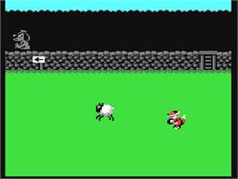 In game image of Sheep Vs Fox Dx on the Commodore 64.