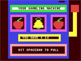 In game image of Slot Machine Version 2 on the Commodore 64.