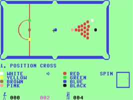 In game image of Snooker (Gremlin) on the Commodore 64.