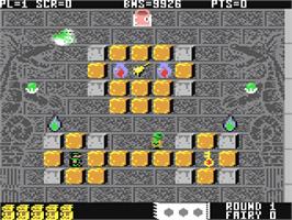 In game image of Solomon's Key on the Commodore 64.