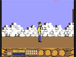 In game image of Spaghetti Western Simulator on the Commodore 64.