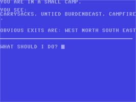 In game image of Spider Mountain Adventure on the Commodore 64.
