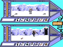 In game image of Spy Vs Spy - Arctic Antics on the Commodore 64.