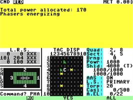In game image of Star Fleet 1 - The War Begins! on the Commodore 64.