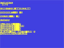 In game image of Star Trek: The Kobayashi Alternative on the Commodore 64.