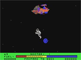 In game image of Star Trooper / Astroman on the Commodore 64.
