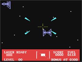 In game image of Starfire (Aardvark Action Software) on the Commodore 64.