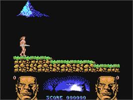 In game image of Storm Warrior on the Commodore 64.