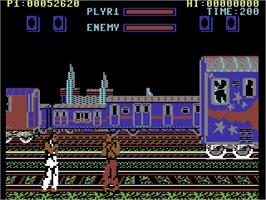 In game image of Street Fighter on the Commodore 64.