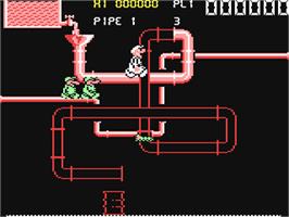 In game image of Super Pipeline II on the Commodore 64.