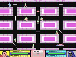 In game image of Superman - The Game on the Commodore 64.