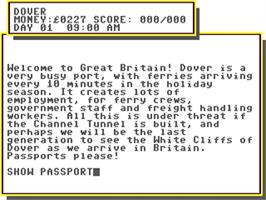 In game image of Take A Trip To Britain on the Commodore 64.