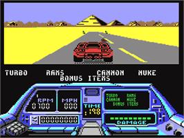 In game image of Techno Cop on the Commodore 64.