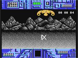 In game image of Terrorpods on the Commodore 64.
