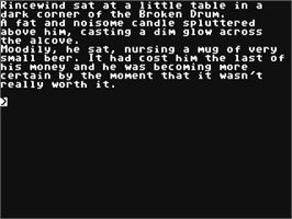 In game image of The Colour of Magic on the Commodore 64.