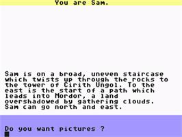 In game image of The Crack of Doom on the Commodore 64.