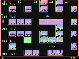 In game image of The Honeymooners on the Commodore 64.