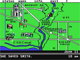 In game image of Ticket To Washington, Dc on the Commodore 64.