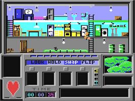 In game image of Time Trax on the Commodore 64.