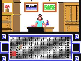 In game image of Tombola (Aldo Campanozzi - 1985) on the Commodore 64.